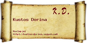 Kustos Dorina névjegykártya